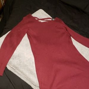 Maroon long sleeve knit dress Derek Heart 1x plus